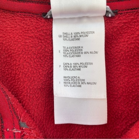 North Face Men's Red Gray Quarter Zip TKA100 Fleece Pullover Size Small - Picture 6 of 7